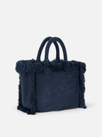 Borsa Colette in spugna blu navy con rilievo