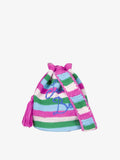 Borsa secchiello Crochet Bucket crochet a righe multicolore