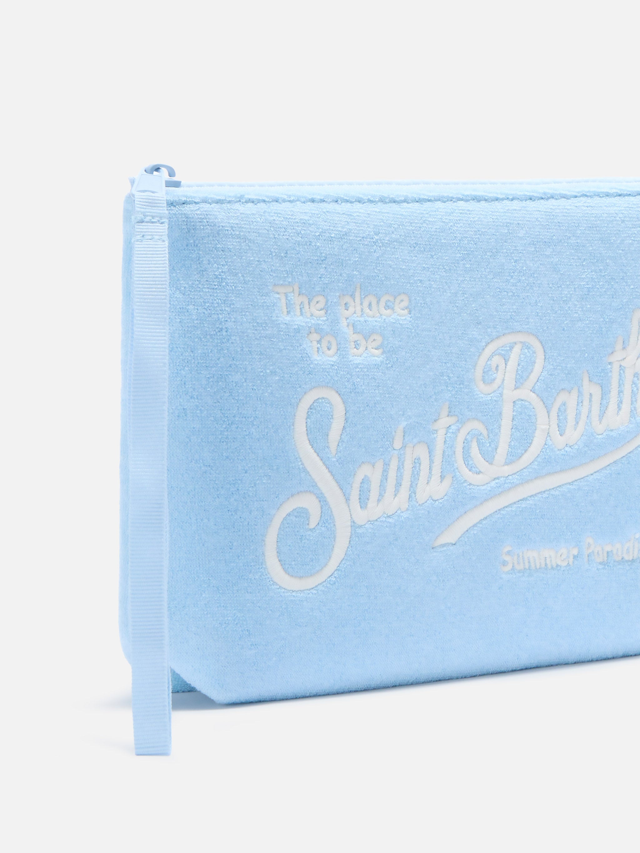 Pochette Aline effetto spugna azzurra