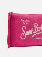 Pochette Aline effetto spugna rosa