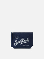 Pochette Aline in lino blu navy