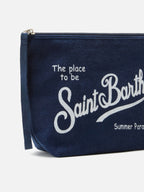 Pochette Aline in lino blu navy