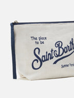 Pochette Aline in lino bianca tinta unita