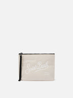 Pochette Aline Puffer in nylon imbottito beige