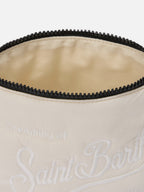 Pochette Aline Puffer in nylon imbottito beige