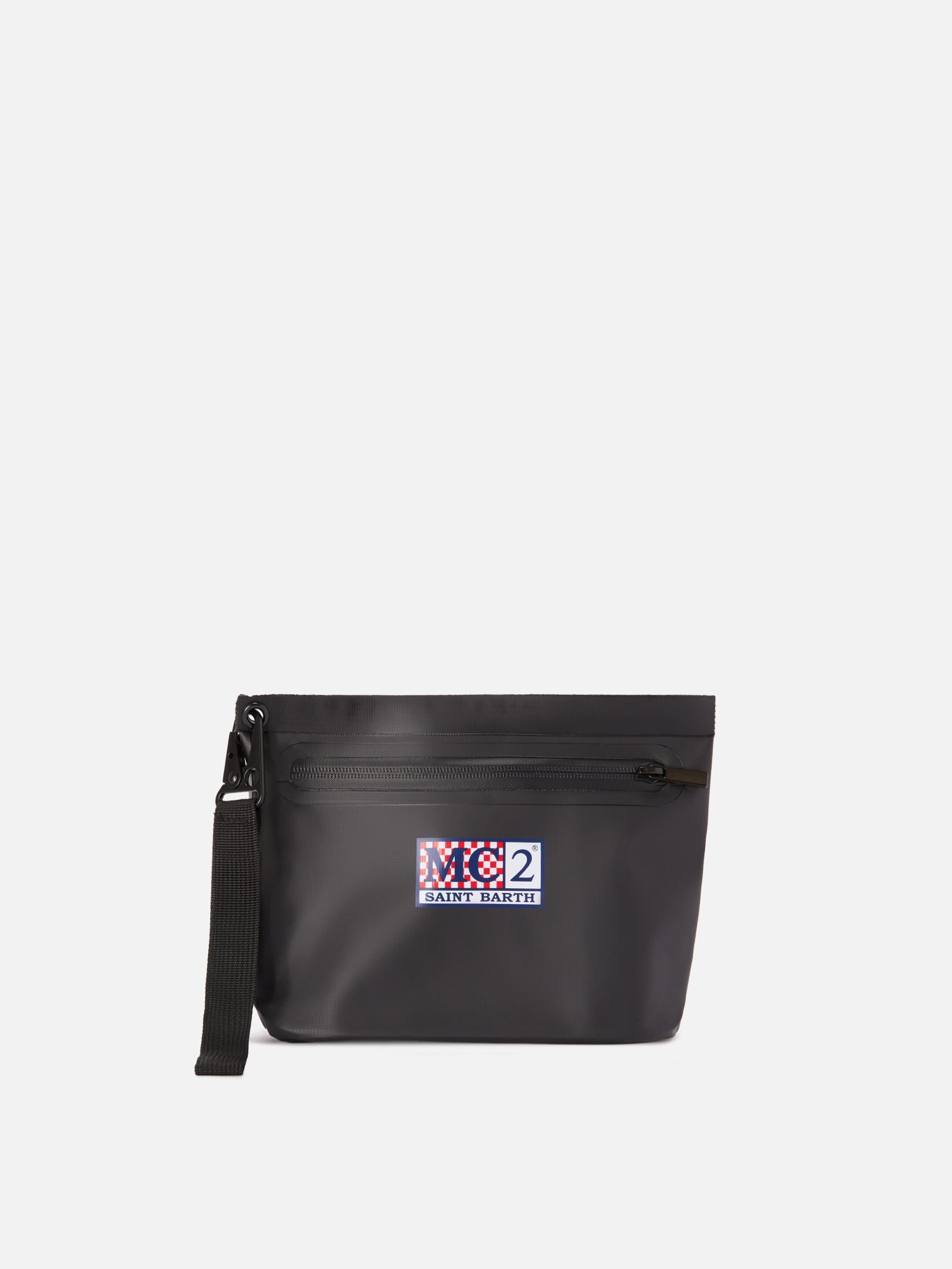 Aline Aqua Pochette impermeabile in PVC nera