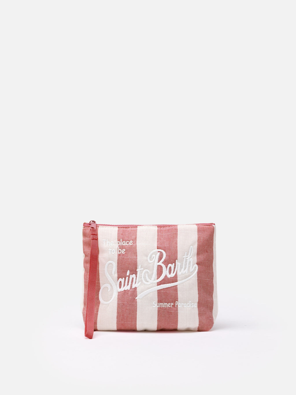 Pochette Aline soft in cotone lino con stampa a righe