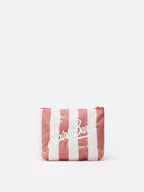 Pochette Aline soft in cotone lino con stampa a righe