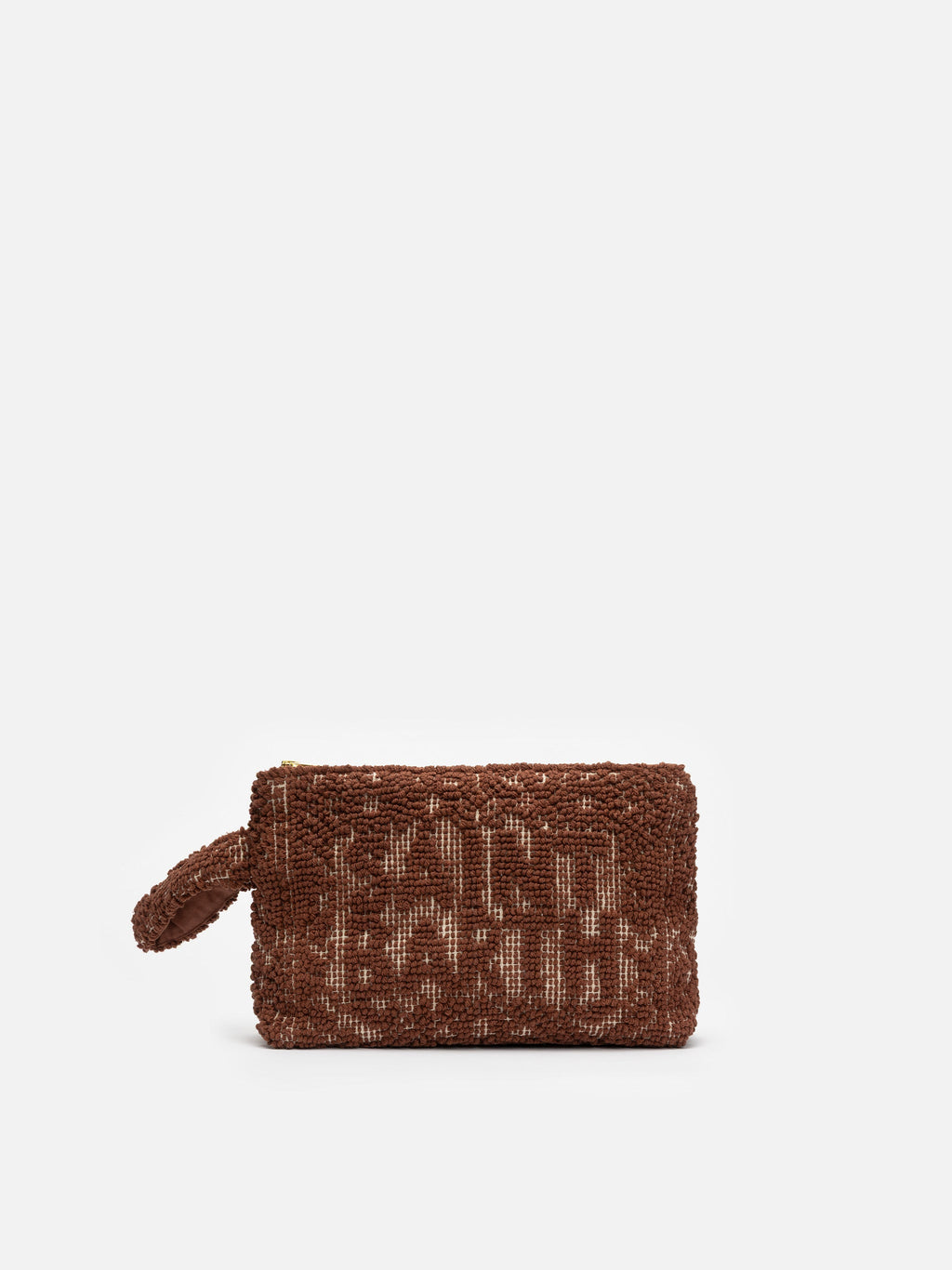 Pochette Aline Tufting in cotone marrone