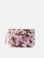 Pochette Aline in scuba con stampa animalier muccata