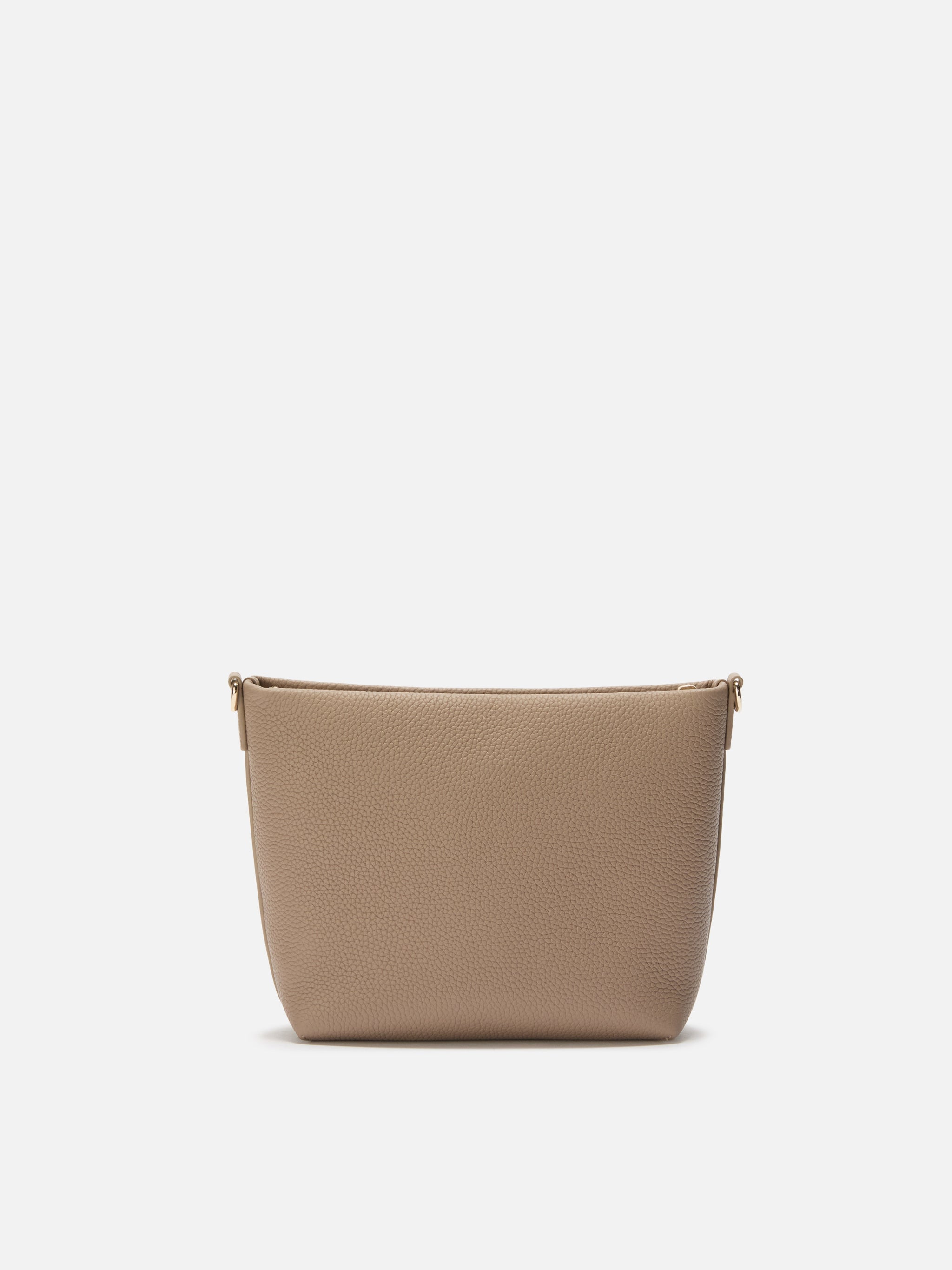 Borsa a spalla Aline Bag in pelle martellata nocciola