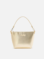 Borsa a spalla Aline Bag in pelle laminata oro
