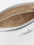 Borsa a spalla Aline Bag in pelle laminata argento