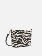 Borsa a spalla Aline Bag in pelle spazzolata e cavallino zebrato