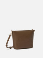 Borsa a spalla Aline Bag in pelle martellata marrone