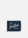 Pochette Aline in cotone sangallo blu