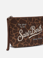 Pochette Aline in scuba con stampa animalier