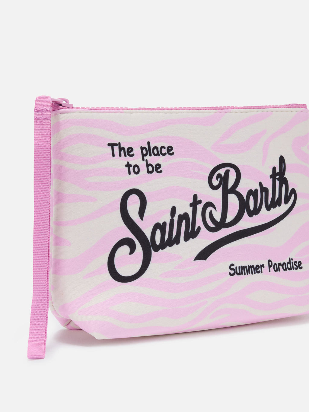 Pochette Aline in scuba con stampa zebrata rosa
