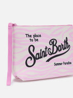 Pochette Aline in scuba con stampa zebrata rosa