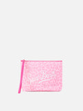 Pochette Aline in scuba con stampa leopardata rosa