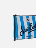 Pochette Aline in scuba bianca e azzurra con stemma Napoli | Special Edition