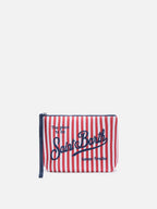 Pochette Aline in scuba a righe rosse