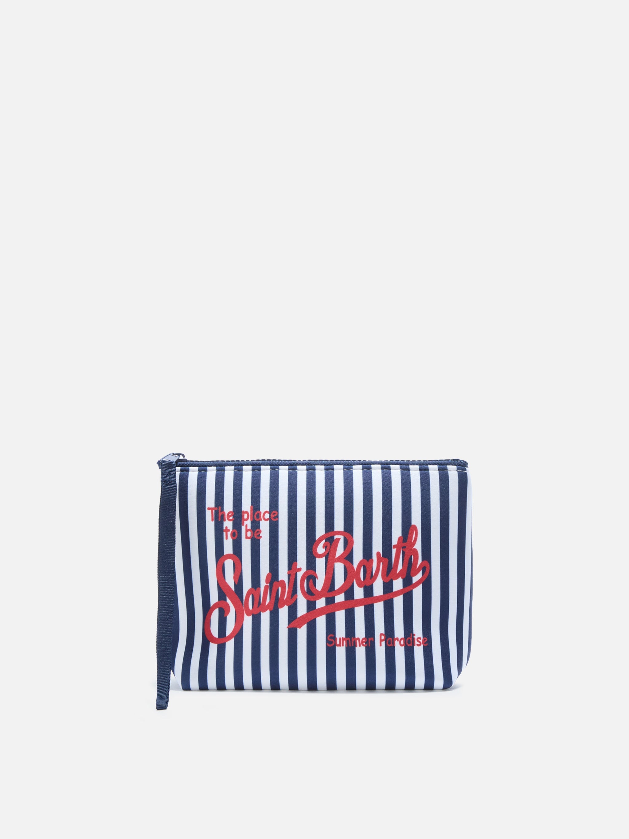 Pochette Aline in scuba a righe blu