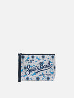 Pochette Aline in scuba con stampa Sub e Orologi