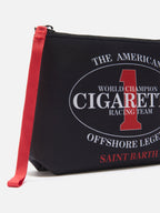 Pochette Aline in scuba nera con ricamo Cigarette Racing Team | Special Edition