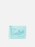 Pochette Aline in scuba verde acqua tinta unita