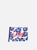 Pochette Aline in scuba con stampa Hibiscus