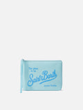 Pochette Aline in scuba azzurra tinta unita
