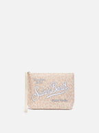 Pochette Aline in scuba con stampa leopardata beige
