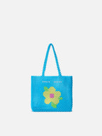 Beaded Shopper Bag turchese