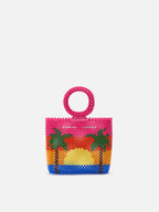 Borsa Beaded Big Bag a righe multicolore
