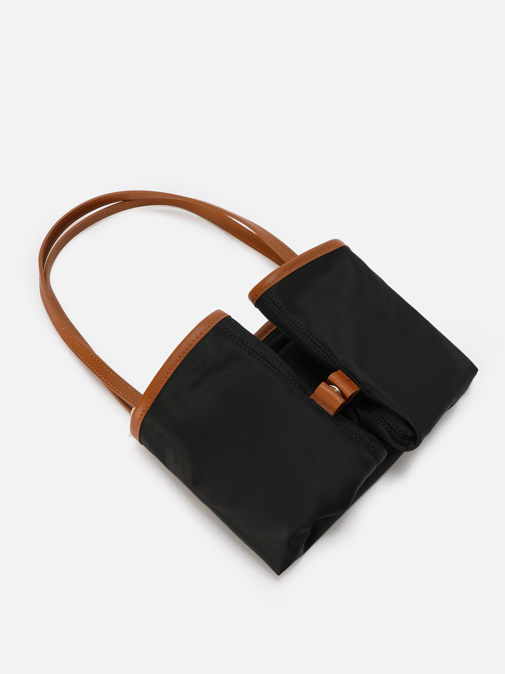 Borsa City nera regular in nylon