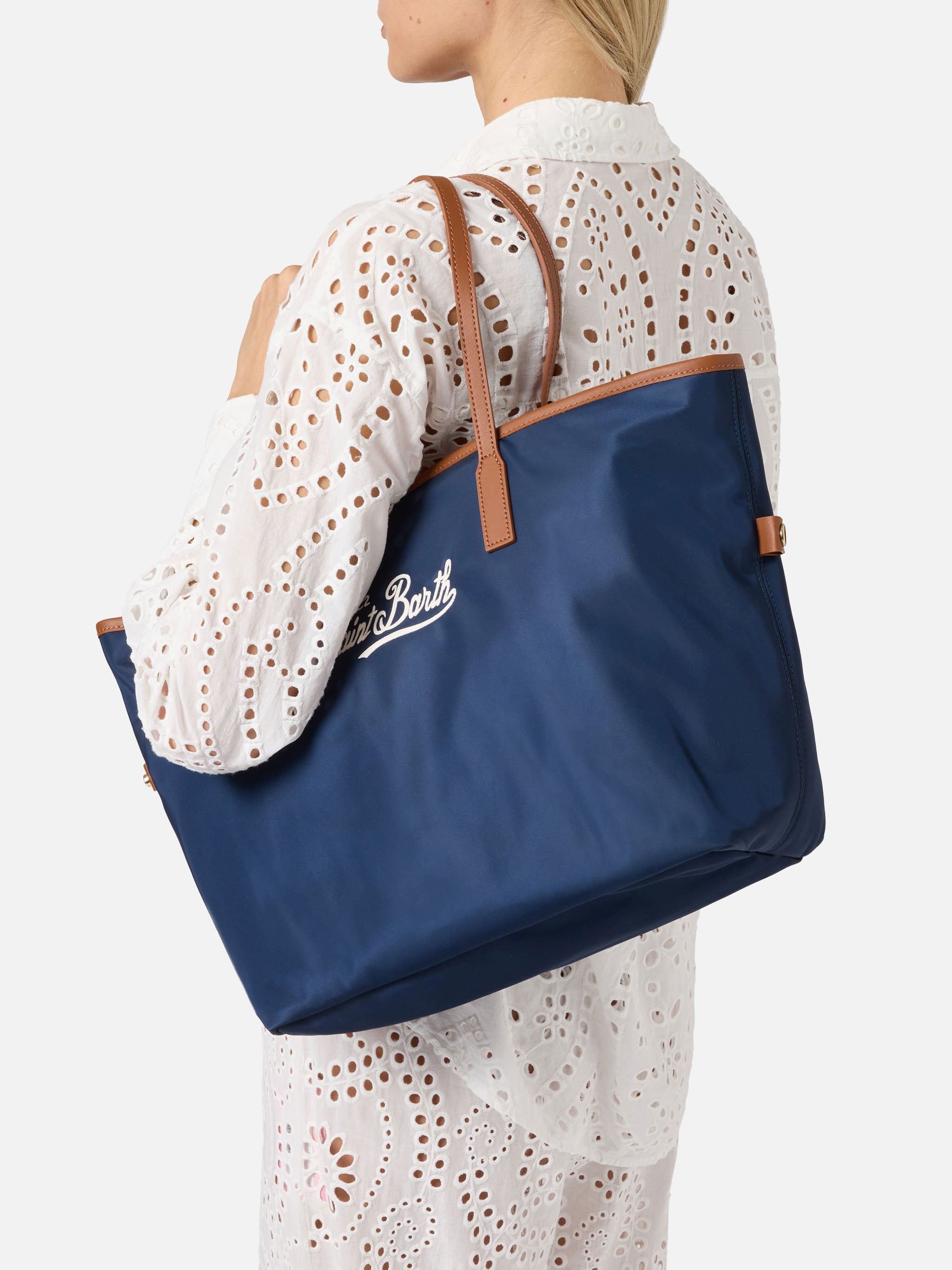 Borsa City blu navy regular in nylon