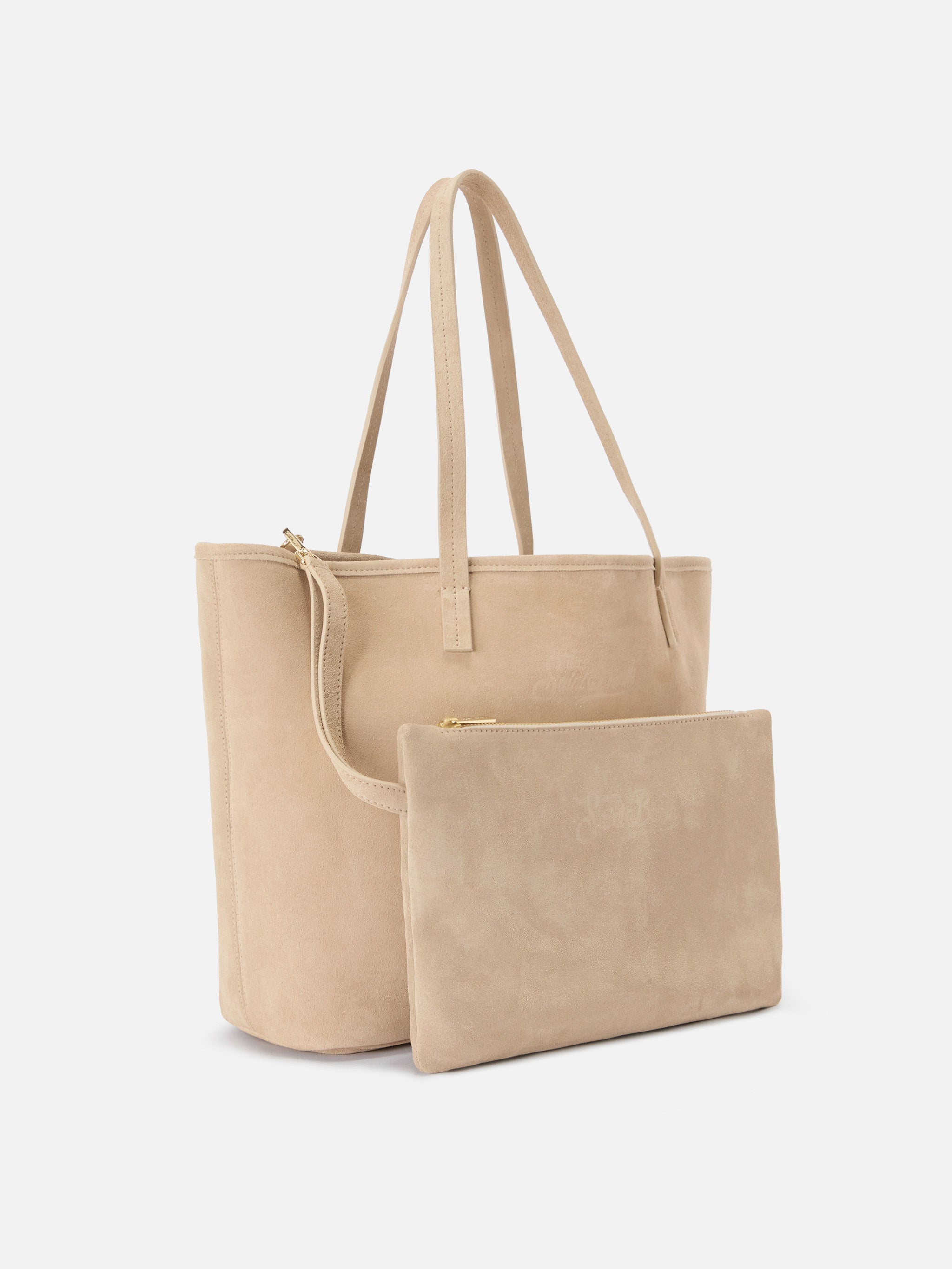 Borsa City regular in camoscio beige