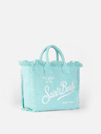 Borsa Colette in canvas di cotone verde acqua