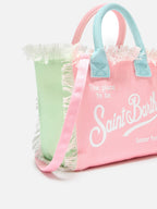Borsa Colette in canvas multicolor con design color block