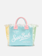 Borsa Colette in canvas multicolor con design color block