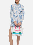 Borsa Colette in canvas di cotone con stampa cartolina Formentera