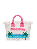 Borsa Colette in canvas di cotone con stampa cartolina Formentera