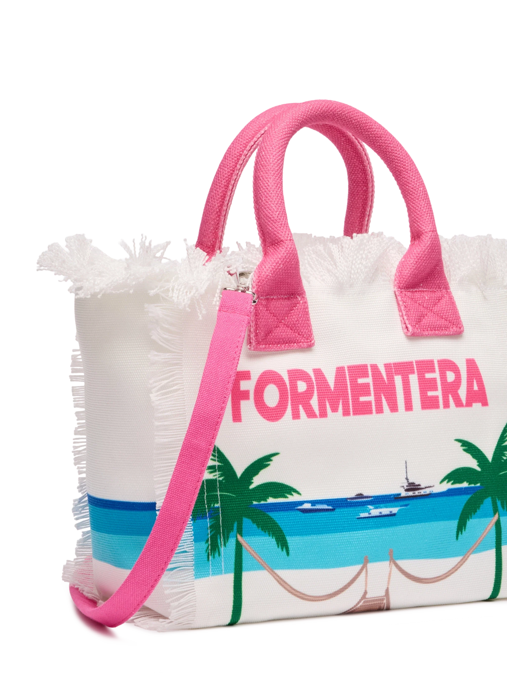 Borsa Colette in canvas di cotone con stampa cartolina Formentera