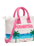 Borsa Colette in canvas di cotone con stampa cartolina Formentera