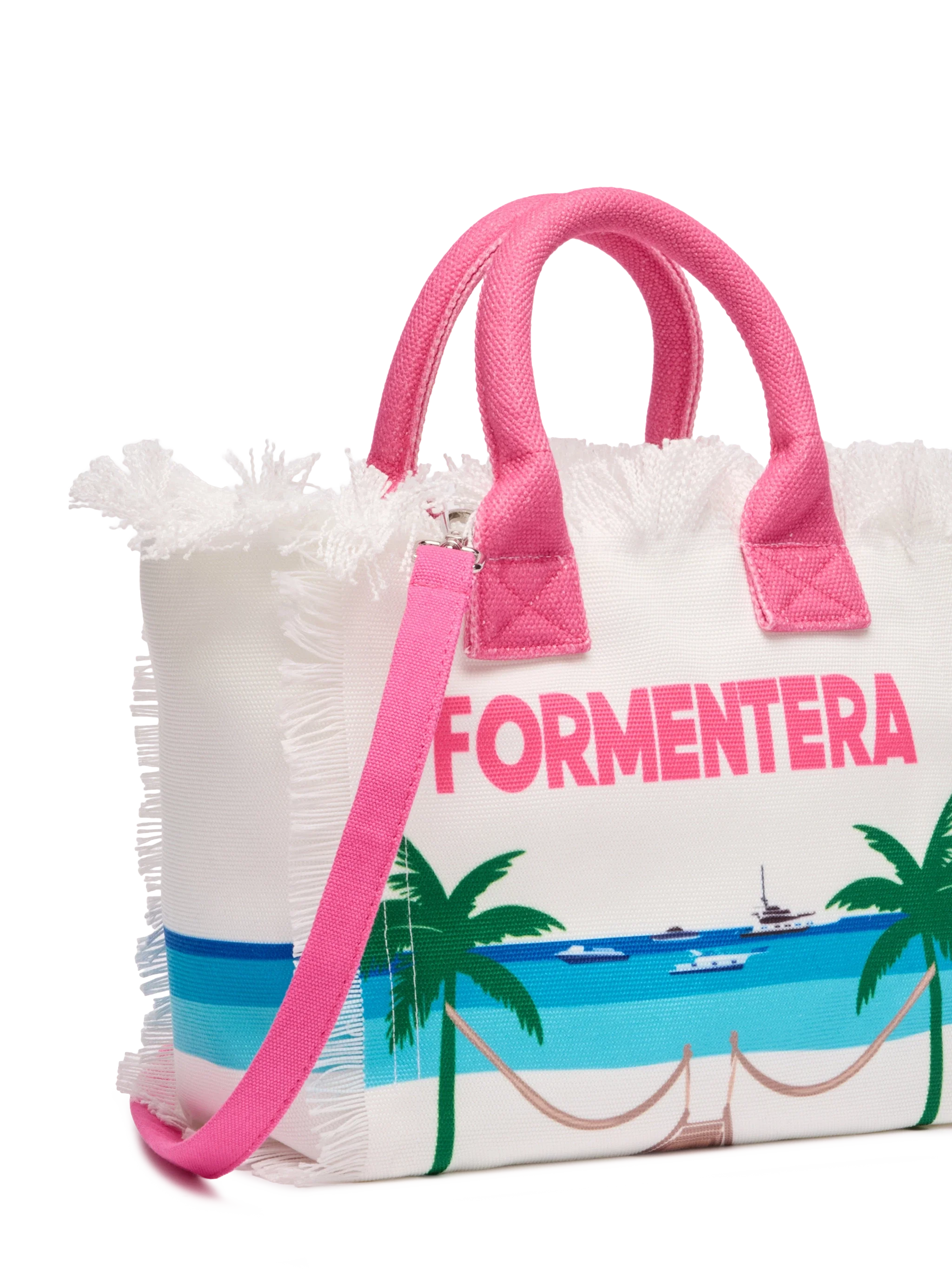 Borsa Colette in canvas di cotone con stampa cartolina Formentera