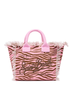 Borsa Colette in canvas di cotone con stampa zebrata