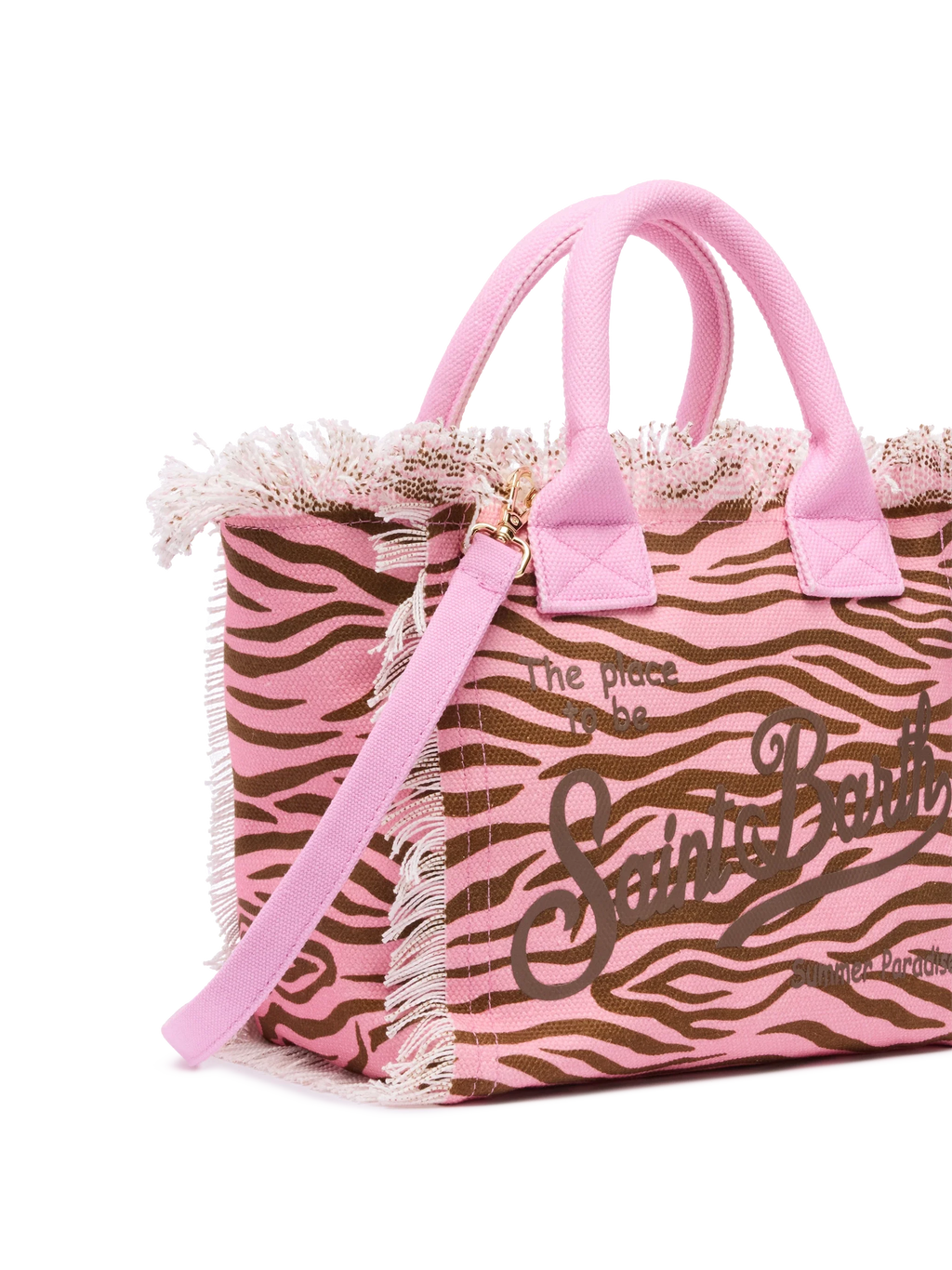 Borsa Colette in canvas di cotone con stampa zebrata