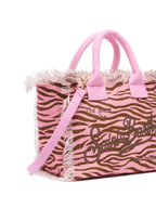 Borsa Colette in canvas di cotone con stampa zebrata