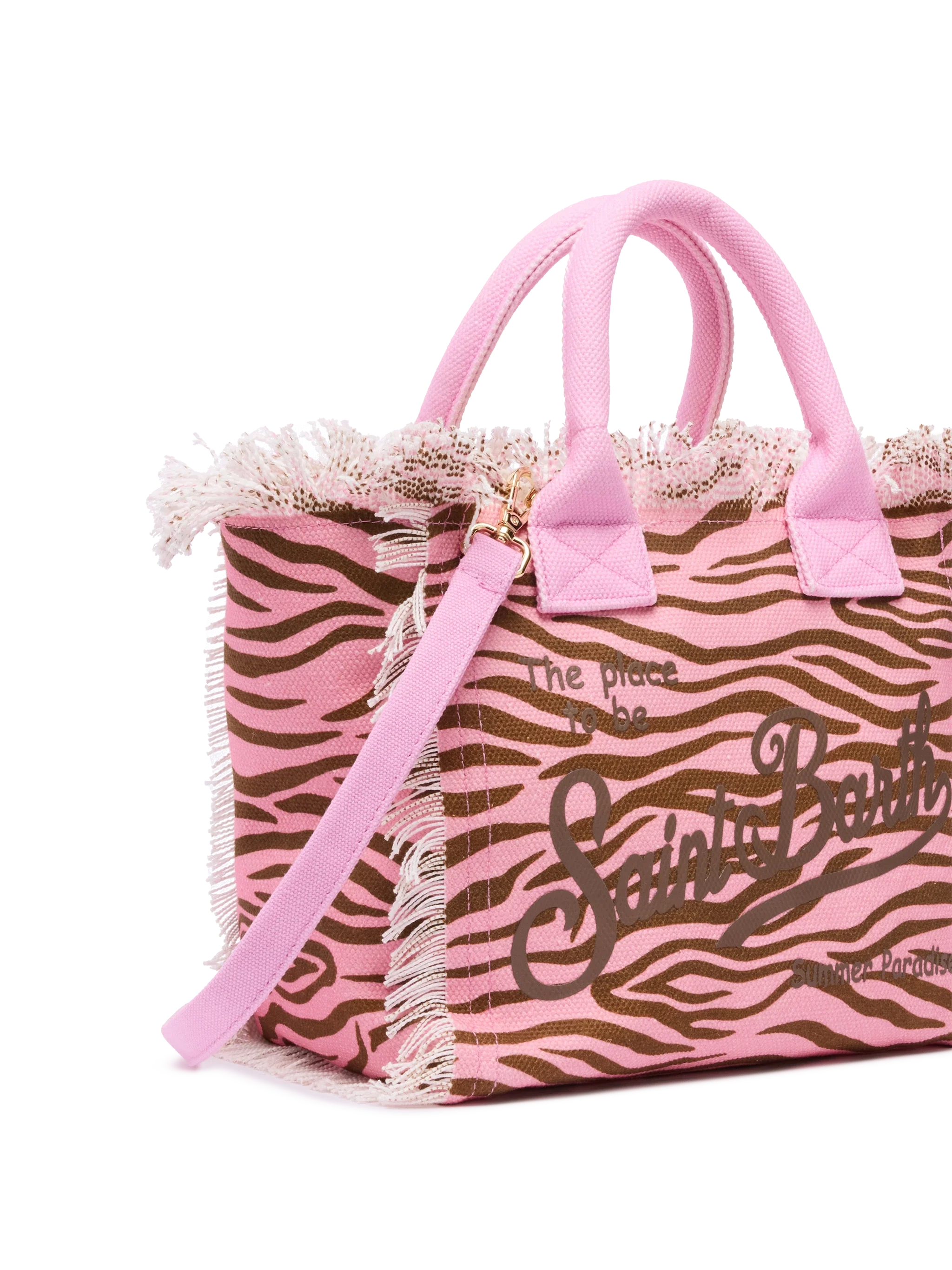 Borsa Colette in canvas di cotone con stampa zebrata